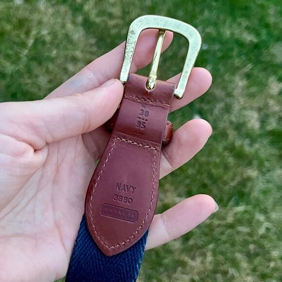 Coach 3880 Vintage Leather Woven Belt Collectible Fall Navy  display picture 2
